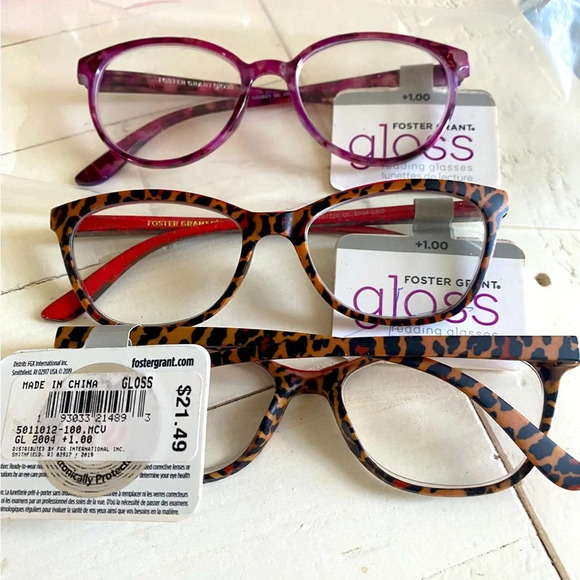 NWT Foster Grant Women’s Red Brown Tortoise Reading Glasses +1.00 - Picture 2 of 2